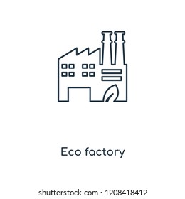 Eco factory concept line icon. Linear Eco factory concept outline symbol design. This simple element illustration can be used for web and mobile UI/UX.