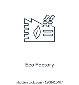 Eco Factory concept line icon. Linear Eco Factory concept outline symbol design. This simple element illustration can be used for web and mobile UI/UX.