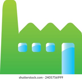 eco factory in ecology for industry with solar cell energy and wastewater treatment and hydrogen power station and ev car park on green isolate isomat