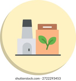 Eco Factory Flat Circle Style Icon