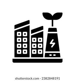 eco factory glyph icon. vector icon for your website, mobile, presentation, and logo design.