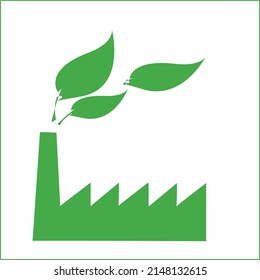 Eco factory - Green Vector Icon