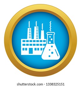Eco factory icon blue vector isolated on white background for any design