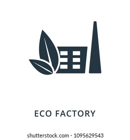 Eco Factory icon. Flat style icon design. UI. Illustration of eco factory icon. Pictogram isolated on white. Ready to use in web design, apps, software, print.