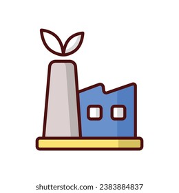 Icono de Eco Factory aislar ilustración de material vectorial de fondo blanco