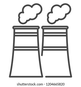 Eco factory icon. Outline eco factory vector icon for web design isolated on white background