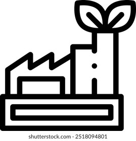 eco factory icon. Thin Linear Style Design Isolated On White Background