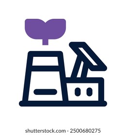 eco factory icon. vector dual tone icon for your website, mobile, presentation, and logo design.