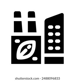 eco factory icon. vector glyph icon for your website, mobile, presentation, and logo design.