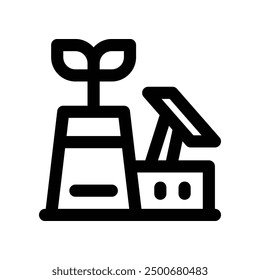 eco factory icon. vector line icon for your website, mobile, presentation, and logo design.