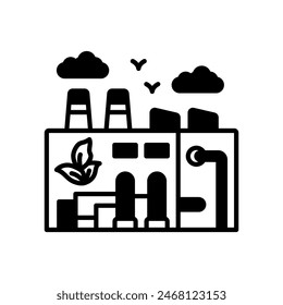 Eco Factory isoliertes Symbol. Vektorillustration