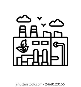 Eco Factory isolated icon. vector illustration
