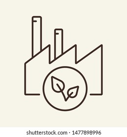 Eco factory line icon. Plant, ecology, green. Eco technology concept. Vector illustration can be used for topics like environment security, ecology, business
