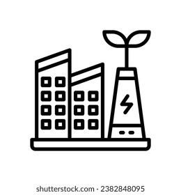 eco factory line icon. vector icon for your website, mobile, presentation, and logo design.