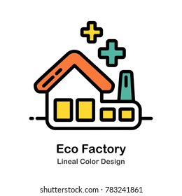 Eco factory lineal color illustration