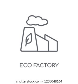 eco Factory linear icon. Modern outline eco Factory logo concept on white background from Ecology collection. Suitable for use on web apps, mobile apps and print media.