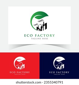 Eco Factory Logo Design Template.