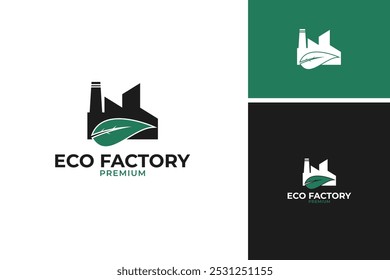 Eco factory logo design vector template illustration idea