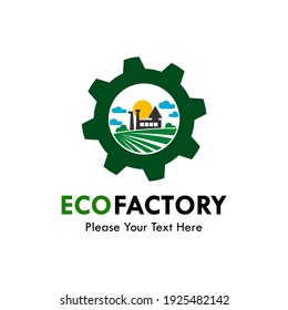 Eco factory logo template illustration