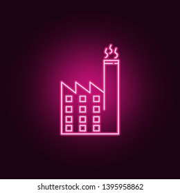 Eco factory neon icon. Elements of ecology set. Simple icon for websites, web design, mobile app, info graphics
