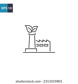 Eco factory outline icon Vector illustration