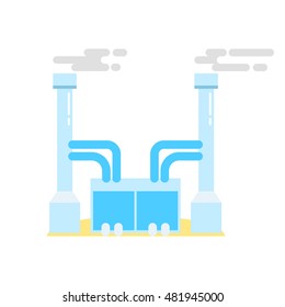 Eco factory vector icon. Alternative and environmental friendly industries and factories.