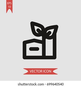 Eco factory vector icon illustration symbol