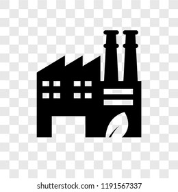 Eco factory vector icon isolated on transparent background, Eco factory transparency logo concept