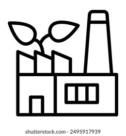 Eco Factory Vector Line Icon Design for personal and commercial use