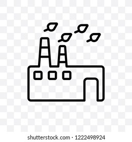 eco Factory vector linear icon isolated on transparent background, eco Factory transparency concept can be used for web and mobile