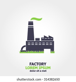 Eco factory vector logo design template