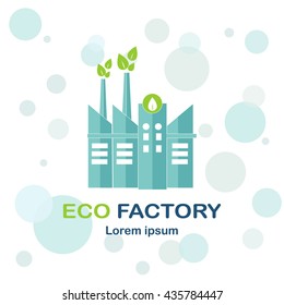 Eco factory vector logo design template. 