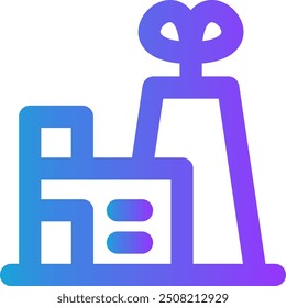 eco fábrica web ícone vetor ilustração do símbolo cidade inteligente perfeito gradiente linha vetor fundo 