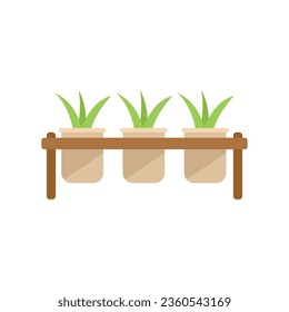 Eco farm plant pot icon flat vector. Farmer agriculture. Ecology harvest isolated