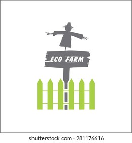 Eco farm table and scarecrow
