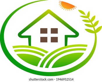 Eco Farm Vector Logo Design Vintage Stock Vector (Royalty Free ...