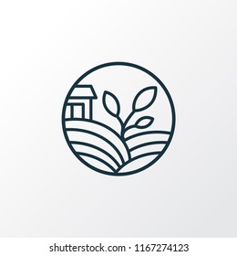 Eco farming icon line symbol. Premium quality isolated agriculture element in trendy style.