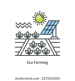 ECO Farming Vector Filled Outline Icon Design illustration. Ecology Symbol on White background EPS 10 File