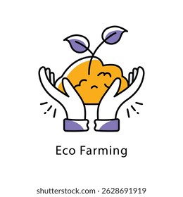 Eco Farming vector Filled Outline Style Icon. Eps 10 File