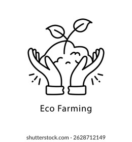 Eco Farming Vector Outline Style Icon. Eps 10 file