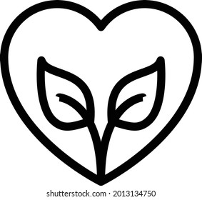 icono de línea delgada de vector favorito ecológico