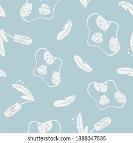 Eco feminine hygiene pattern. Trendy hand draw intmate products seamless vector pattern for cards, web and wrapping paper.