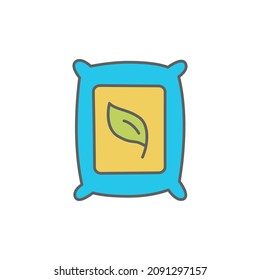 Eco Fertilizer Icon in flat black line style, isolated on white background