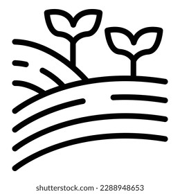 Eco field leaf icon outline vector. Digital care. Wind health