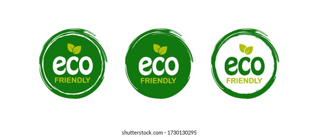 Eco fiendly logo label isolated on white background. Vector