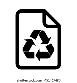 eco file paper reciclable bio black simple icon on white background