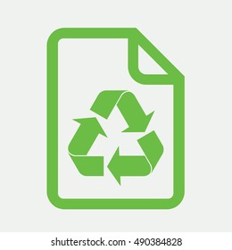 eco file paper reciclable bio green simple icon on white background