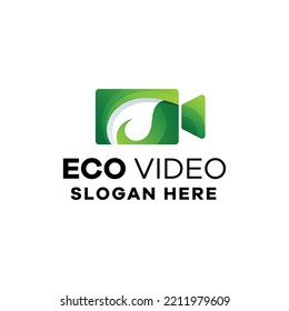 Eco Film Gradient Logo Icon Template