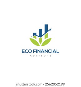 Eco financial advisors logo design. Icon vector illustration of plant diagram. Modern logo design, suitable for your design need, logo, illustration, animation, etc.