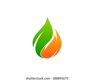 Eco Fire Logo Design Element